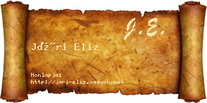 Jári Eliz névjegykártya